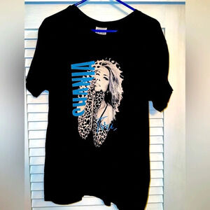 shania twain country music t-shirt concert tour short sleeve shirt blk large